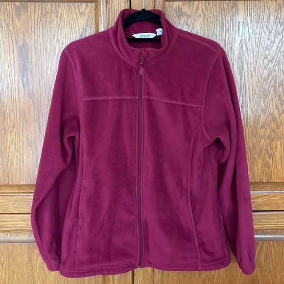 St. John's Bay Jackets & Blazers - St. John’s Bag size M fleece zip up jacket. Color is dark pink, almost purple.